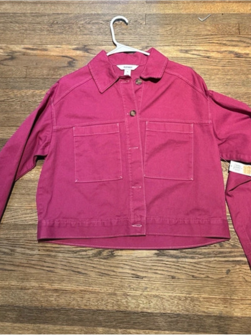 Old Navy Magenta Jean Jacket with Chest Pockets